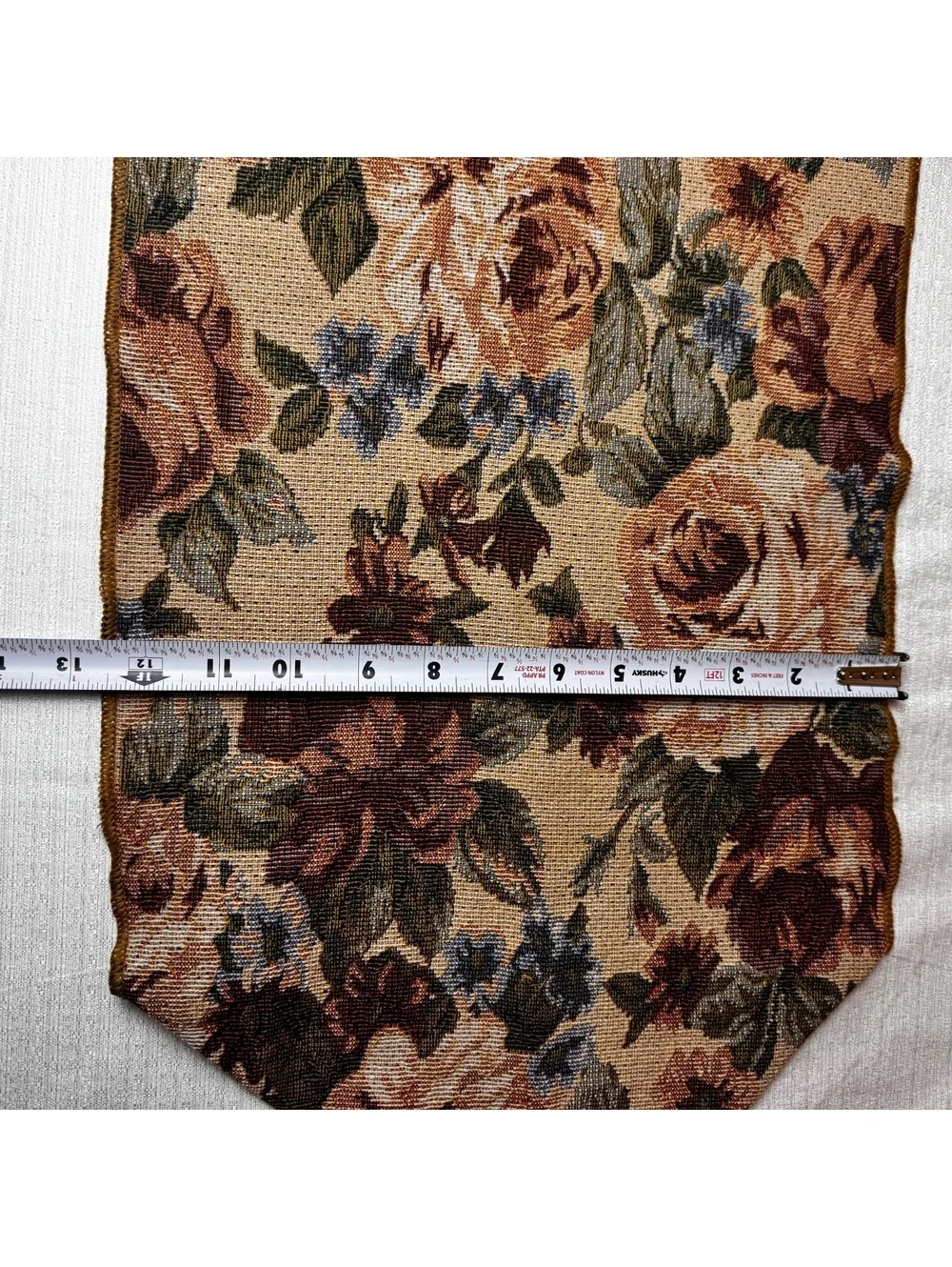 Vintage Floral Tapestry Table Runner 50 x 12.5 Rose Cottagecore Mantel Scarf